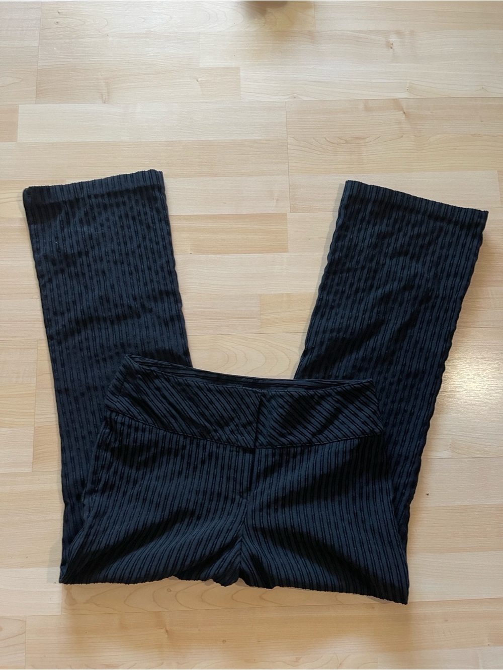 Joe Benbasset Black Ribbed Straight Leg Pants Size 5 - Picture 4 of 6